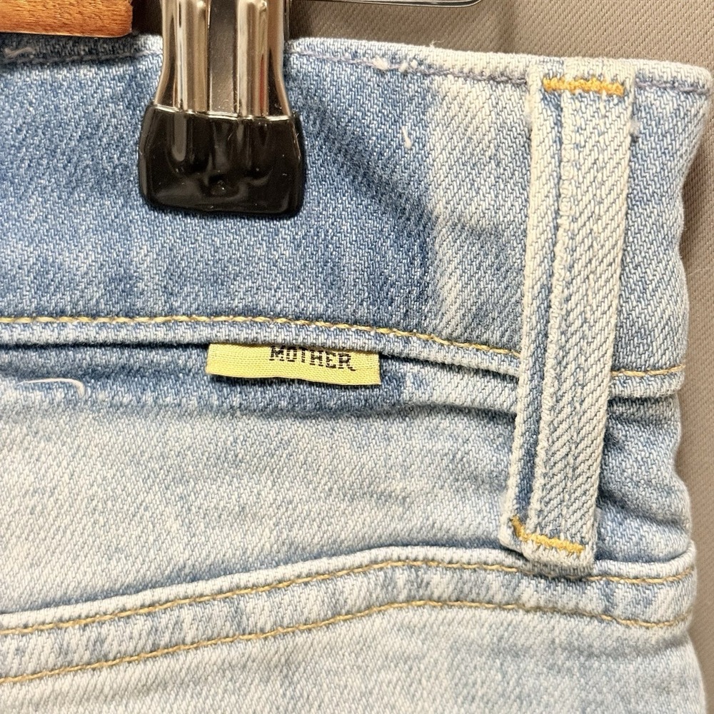 MOTHER Superior High Waisted Hiker Hover Jeans Undone Hem On my Knees Sz 32 - Picture 8 of 16